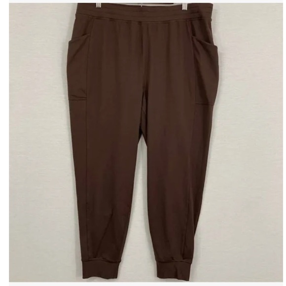 Fabletics Brown Soft Stretch Comfy Athleisure Pull-on Joggers 1X - Picture 1 of 7